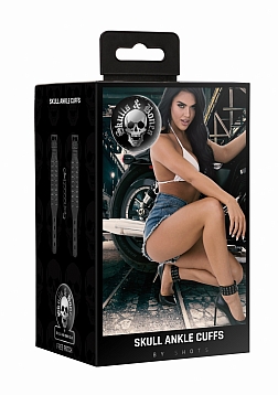 Ankle Cuffs with Skulls - Black..