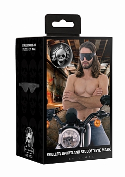 Eye Mask with Skulls & Spikes - Black..