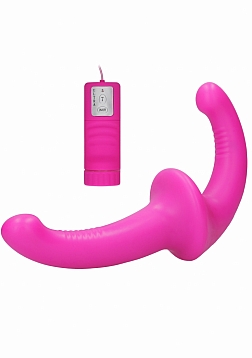 Vibrating Silicone Strapless Strap On-Pink