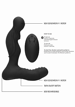 No.76-Vibrating Anal Plug/P Massager-Black