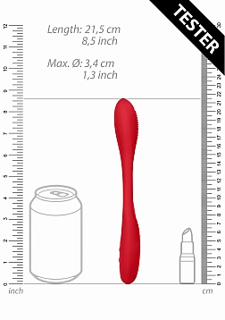 Double Ended Vibrator-Flex-Red-Tester