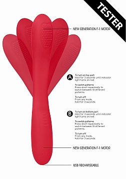 Double Ended Vibrator-Flex-Red-Tester