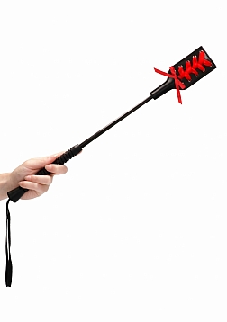 Ouch! Crop Black Rectangle With Red Lace - Large..