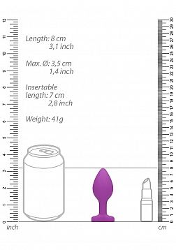 Diamond Heart Butt Plug-Large-Purple