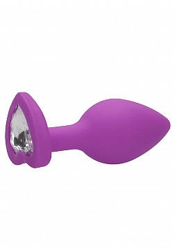 Diamond Heart Butt Plug-Large-Purple