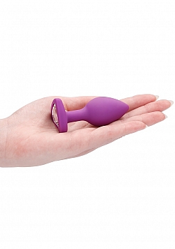 Diamond Heart Butt Plug-Large-Purple