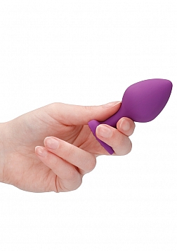 Diamond Heart Butt Plug-Large-Purple