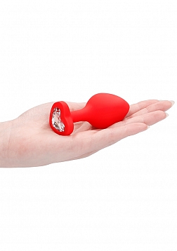 Diamond Heart Butt Plug-Large-Red