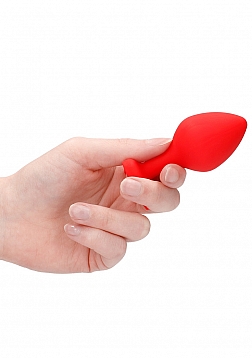 Diamond Heart Butt Plug-Large-Red