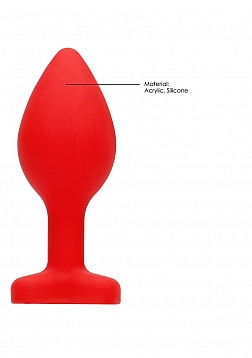 Diamond Heart Butt Plug-Large-Red