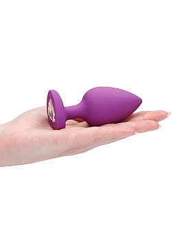 Diamond Heart Butt Plug-Extra Large-Purple