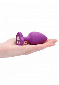 Diamond Heart Butt Plug-Extra Large-Purple