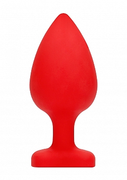 Diamond Heart Butt Plug-Extra Large-Red