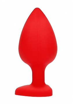 Diamond Heart Butt Plug-Extra Large-Red