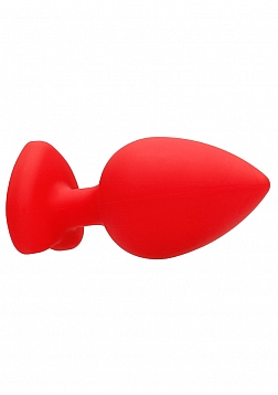 Diamond Heart Butt Plug-Extra Large-Red