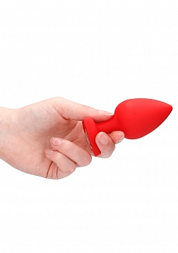 Diamond Heart Butt Plug-Extra Large-Red
