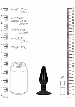 Interchangeable Butt Plug Set-Pointed Medium-Black