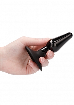 Interchangeable Butt Plug Set-Pointed Medium-Black