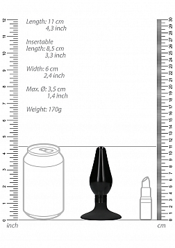 Interchangeable Butt Plug Set-Pointed Large-Black