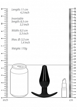 Interchangeable Butt Plug Set-Pointed Large-Black