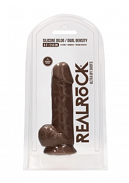 Silicone Dildo With Balls - 21,6 cm - Brown..