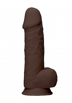 Silicone Dildo With Balls - 21,6 cm - Brown..