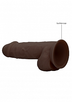 Silicone Dildo With Balls - 21,6 cm - Brown..