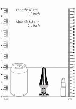 Plug Sparkling Sapphire - 3.9 Inch - Silver