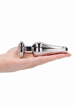 Plug Sparkling Sapphire - 3.9 Inch - Silver