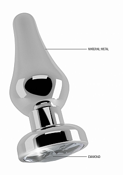 Plug Sparkling Sapphire - 3.9 Inch - Silver