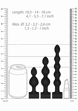 Silicone Rechargeable Anal Set - Black..