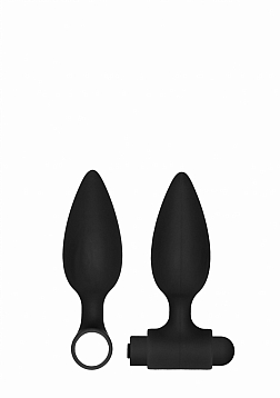 Silicone Rechargeable Anal Set - Black..