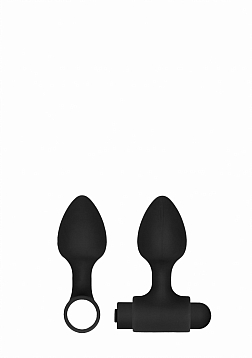 Silicone Rechargeable Anal Set - Black..