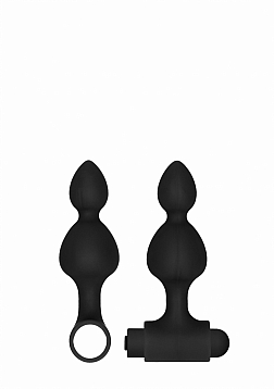 Silicone Rechargeable Anal Set - Black..