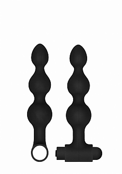 Silicone Rechargeable Anal Set - Black..