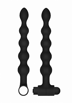 Silicone Rechargeable Anal Set - Black..
