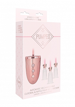 Automatic Rechargeable Clitoral and Nipple Pump Set - Medium