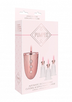 Automatic Rechargeable Clitoral and Nipple Pump Set - Large